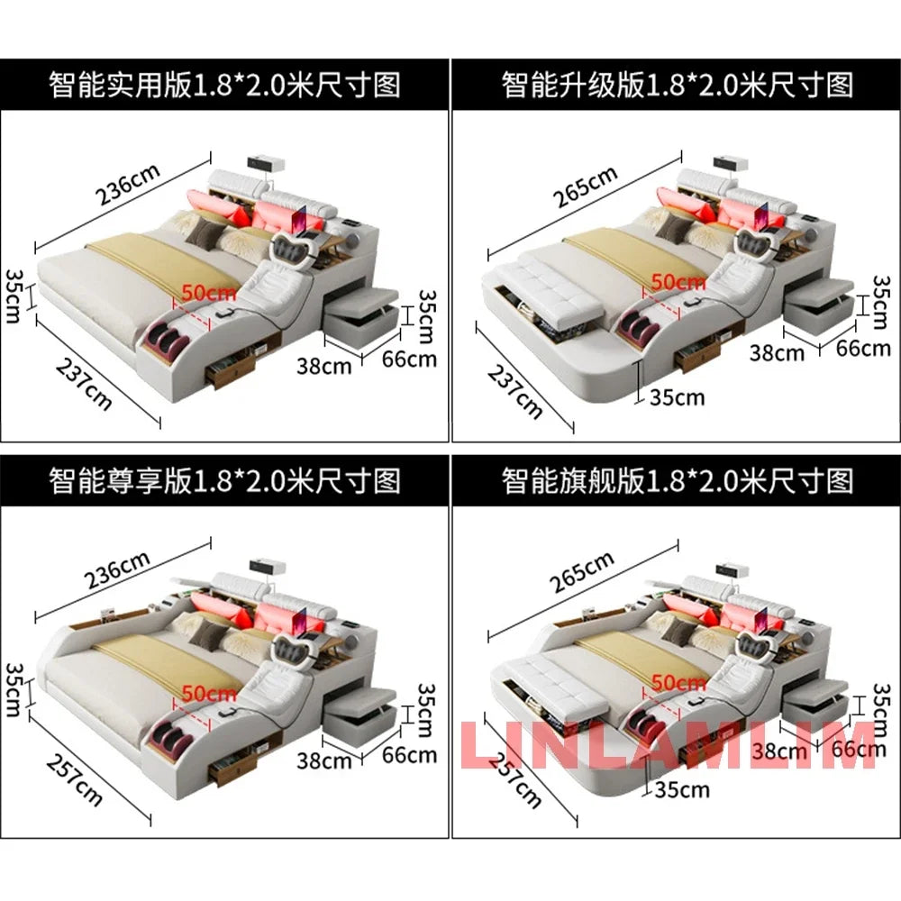 LILAMLIM Genuine Leather All-in-One Smart Bed