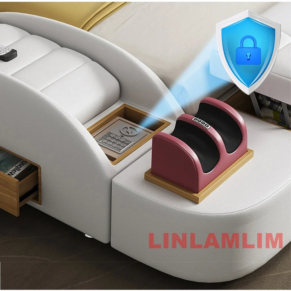 LILAMLIM Genuine Leather All-in-One  Smart Bed