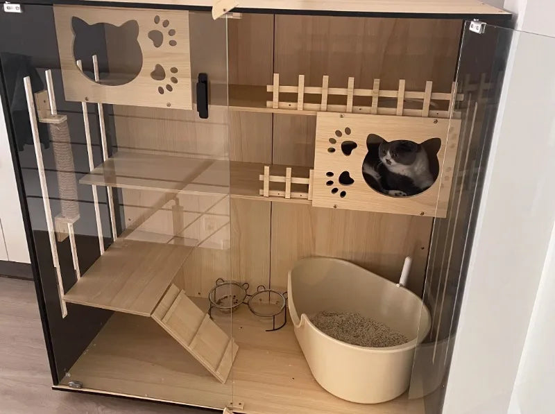 Modern Wooden Cat Villa