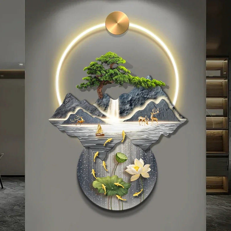 LED Mountainscape Wall Clock