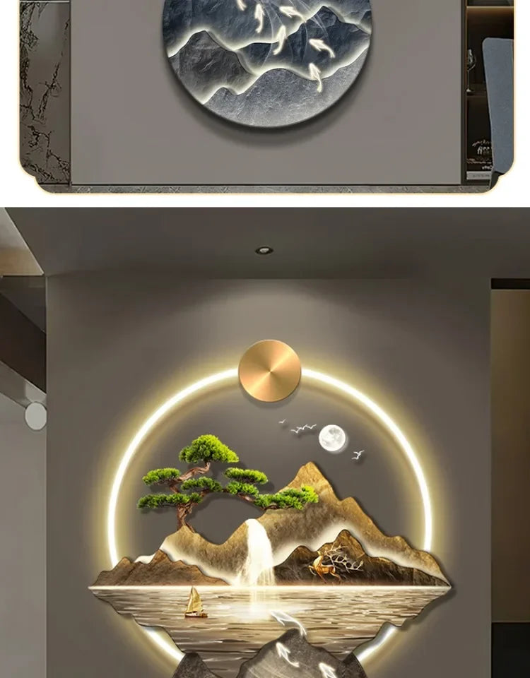 LED Mountainscape Wall Clock