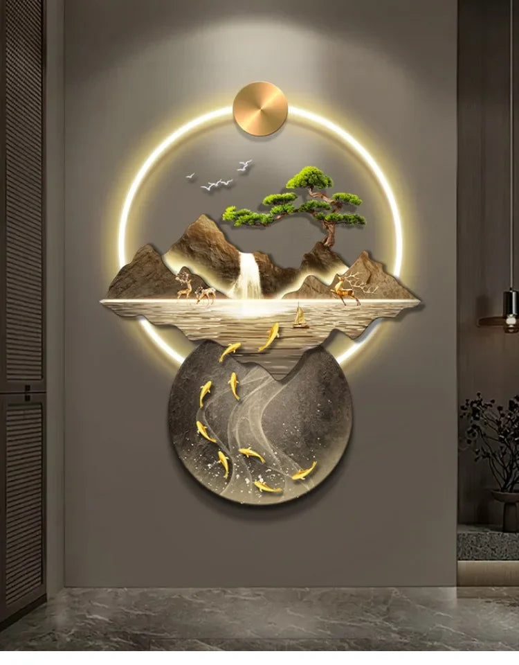 LED Mountainscape Wall Clock