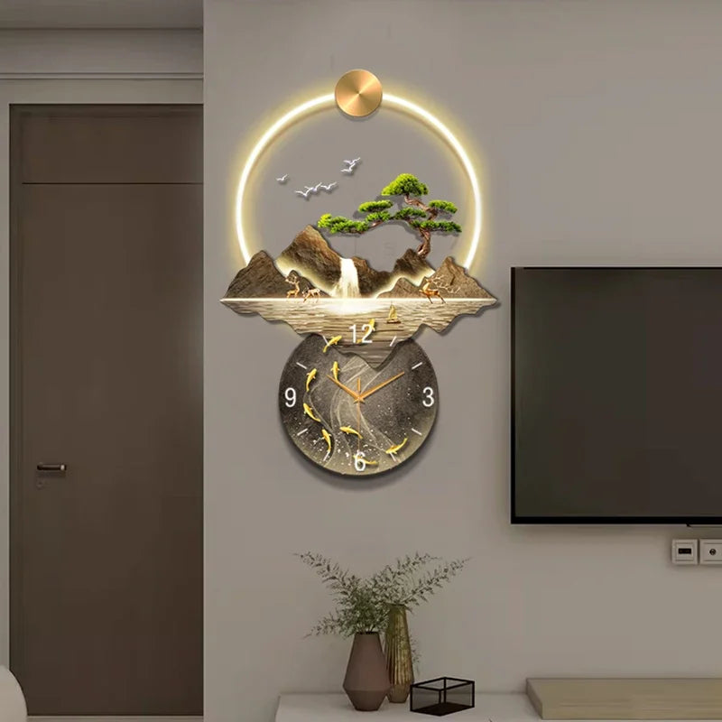 LED Mountainscape Wall Clock