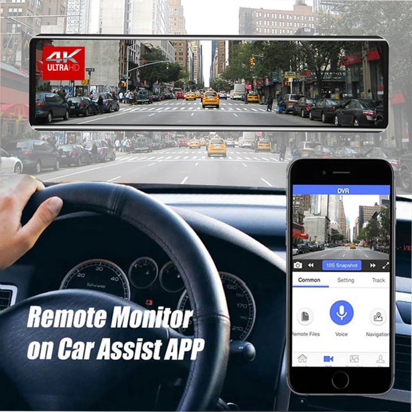 12 Inch Dash Cam Smart Rearview Mirror