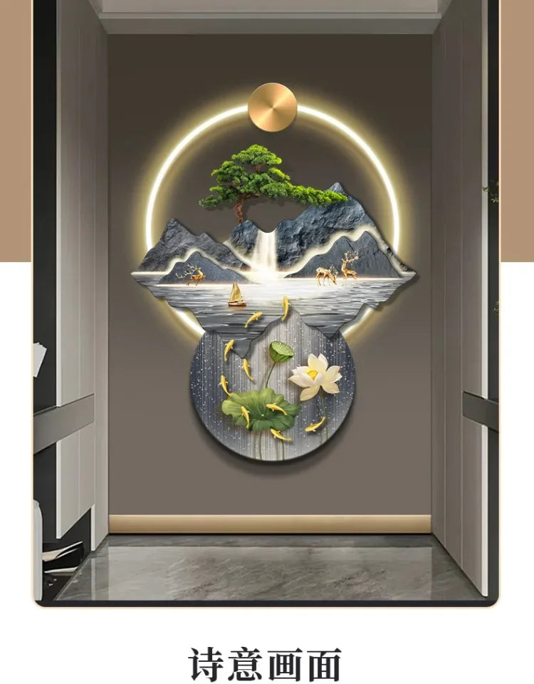 LED Mountainscape Wall Clock